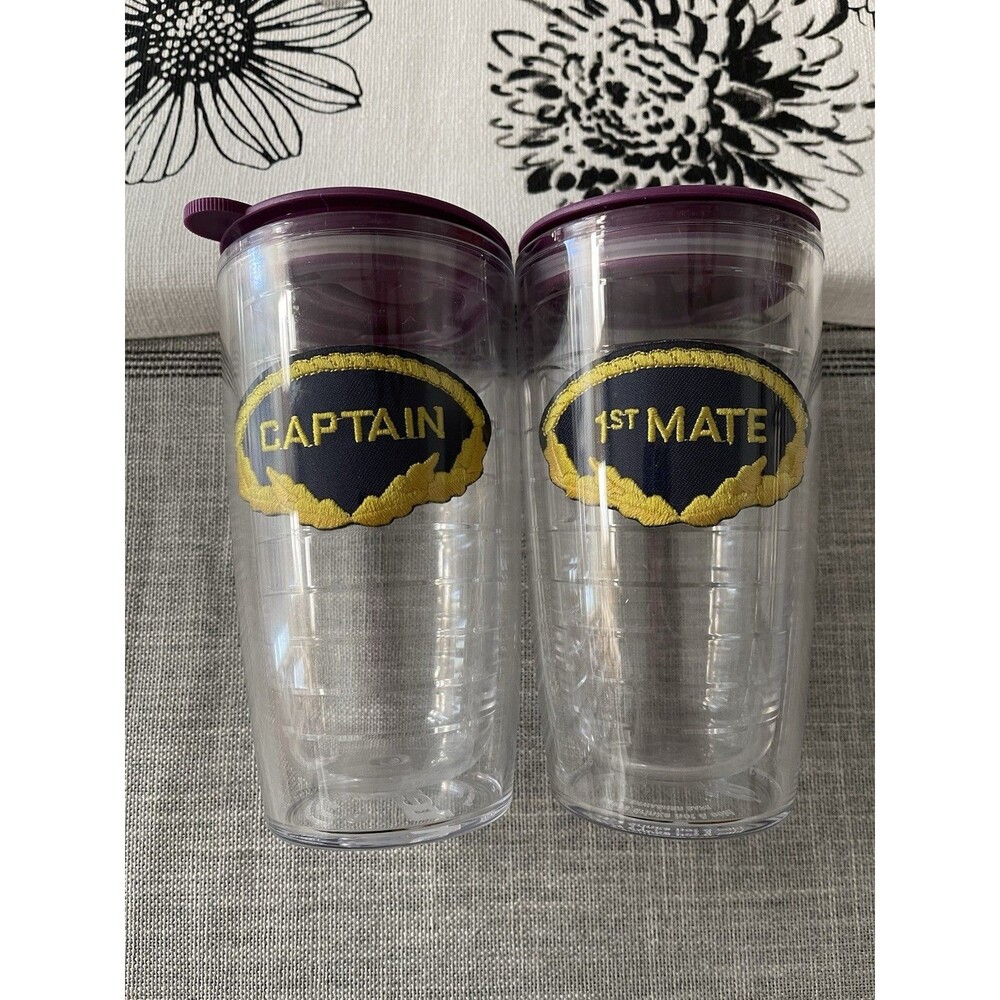 tervis tumbler 16 oz Set Of 2 Captain & First Mate  USA  Boating